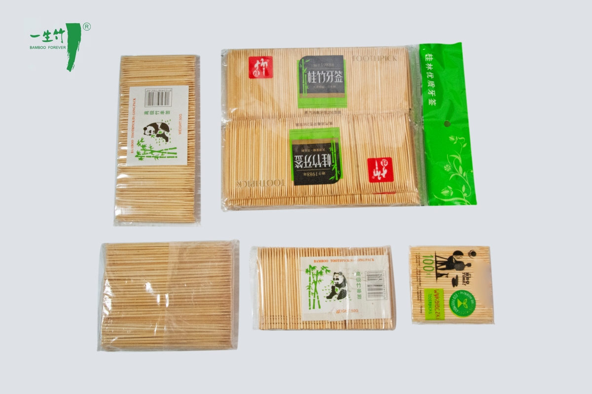 プラスチック包装竹製つまようじ