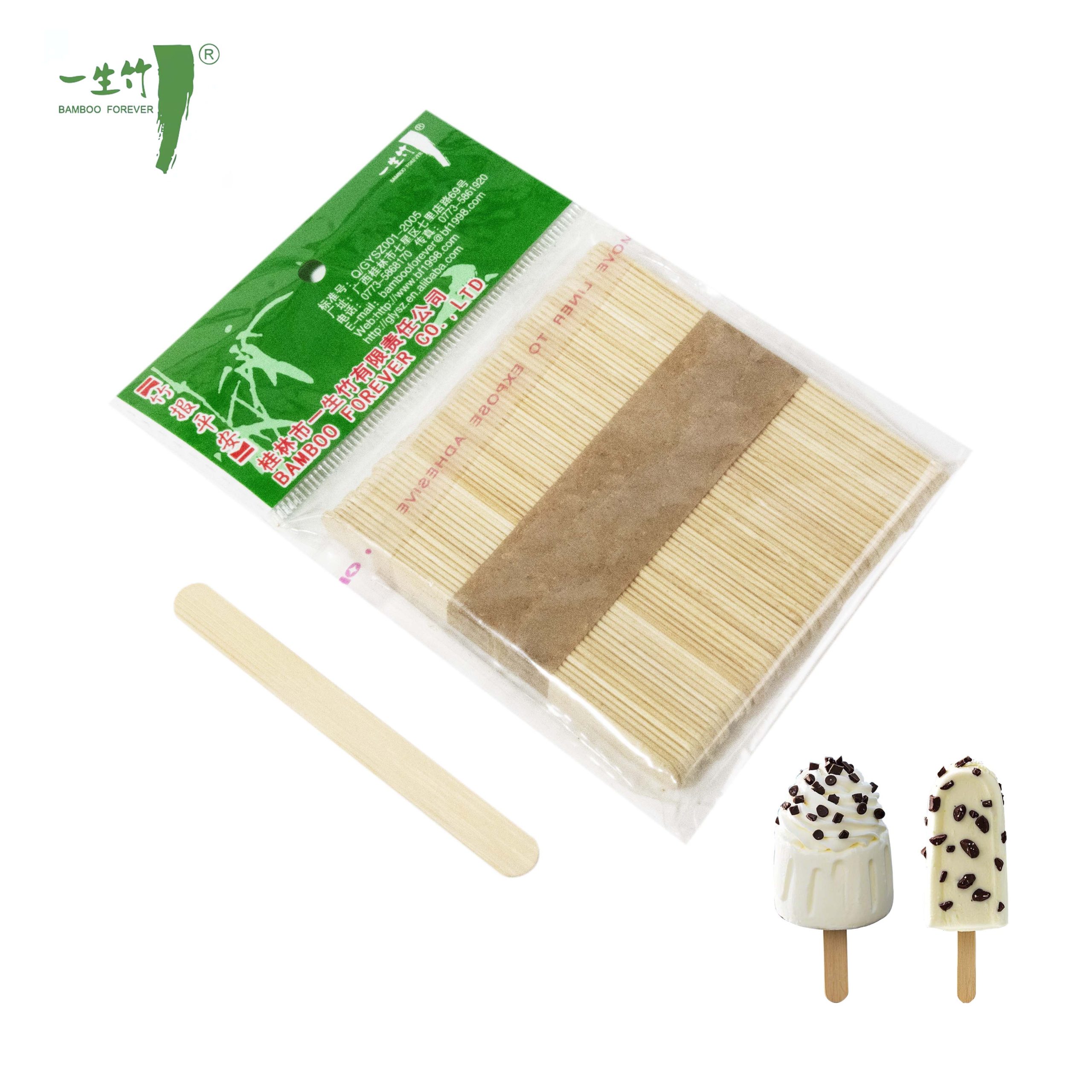 OEM対応 ロゴ印刷可能 使い捨て竹製アイスクリームスティック